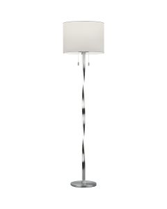 LED Vloerlamp - Trion Ninda - E27 Fitting - 14W - Warm Wit 3000K - Dimbaar - Rond - Mat Nikkel - Aluminium