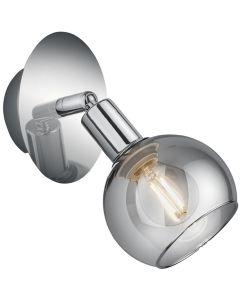 LED Wandspot - Trion Brista - E14 Fitting - 1-lichts - Rond - Glans Chroom - Aluminium