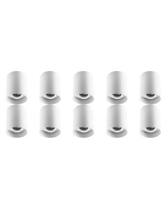 Opbouwspot 10 Pack - Pragmi Luxina Pro - GU10 Fitting - Opbouw Rond - Mat Wit - Aluminium - Verdiept - Kantelbaar - Ø90mm