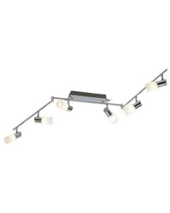 OSRAM - LED Plafondspot - Trion Clupo - 24W - Warm Wit 3000K - 6-lichts - Rechthoek - Mat Chroom - Aluminium