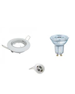 OSRAM - LED Spot Set - Parathom PAR16 930 36D - GU10 Fitting - Dimbaar - Inbouw Rond - Glans Wit - 3.7W - Warm Wit 3000K - Kantelbaar Ø90mm