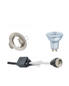 OSRAM - LED Spot Set - Parathom PAR16 927 36D - GU10 Fitting - Dimbaar - Inbouw Rond - Mat Nikkel - 5.5W - Warm Wit 2700K - Kantelbaar Ø83mm