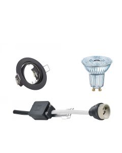 OSRAM - LED Spot Set - Parathom PAR16 927 36D - GU10 Fitting - Dimbaar - Inbouw Rond - Mat Zwart - 3.7W - Warm Wit 2700K - Kantelbaar Ø83mm