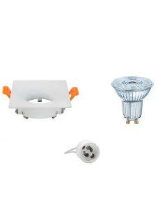 OSRAM - LED Spot Set - Parathom PAR16 930 36D - GU10 Fitting - Dimbaar - Inbouw Vierkant - Mat Wit - 3.7W - Warm Wit 3000K - 85mm