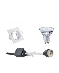 PHILIPS - LED Spot Set - MASTER 927 36D VLE DT - GU10 Fitting - Dimbaar - Inbouw Vierkant - Mat Wit - 4.9W - Warm Wit 2700K - Kantelbaar 80mm