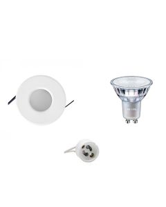 PHILIPS - LED Spot Set - MASTER 927 36D VLE DT - GU10 Fitting - Waterdicht IP65 - Dimbaar - Inbouw Rond - Mat Wit - 4.9W - Warm Wit 2700K - Ø82mm