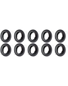 Spot Armatuur 10 Pack - GU10 Fitting - Inbouw Rond - Mat Zwart Aluminium - Kantelbaar Ø82mm