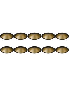 Spot Armatuur 10 Pack - Pragmi Pollon Pro - GU10 Fitting - Inbouw Rond - Mat Zwart - Aluminium - Verdiept - Ø82mm