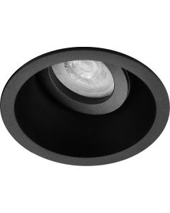 Spot Armatuur GU10 - Pragmi Zano Pro - Inbouw Rond - Mat Zwart - Aluminium - Kantelbaar - Ø93mm