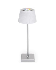 LED Tafellamp - Trion Lenio - 2W - Warm Wit 3000K - USB Oplaadbaar - Rond - Mat Wit - Kunststof