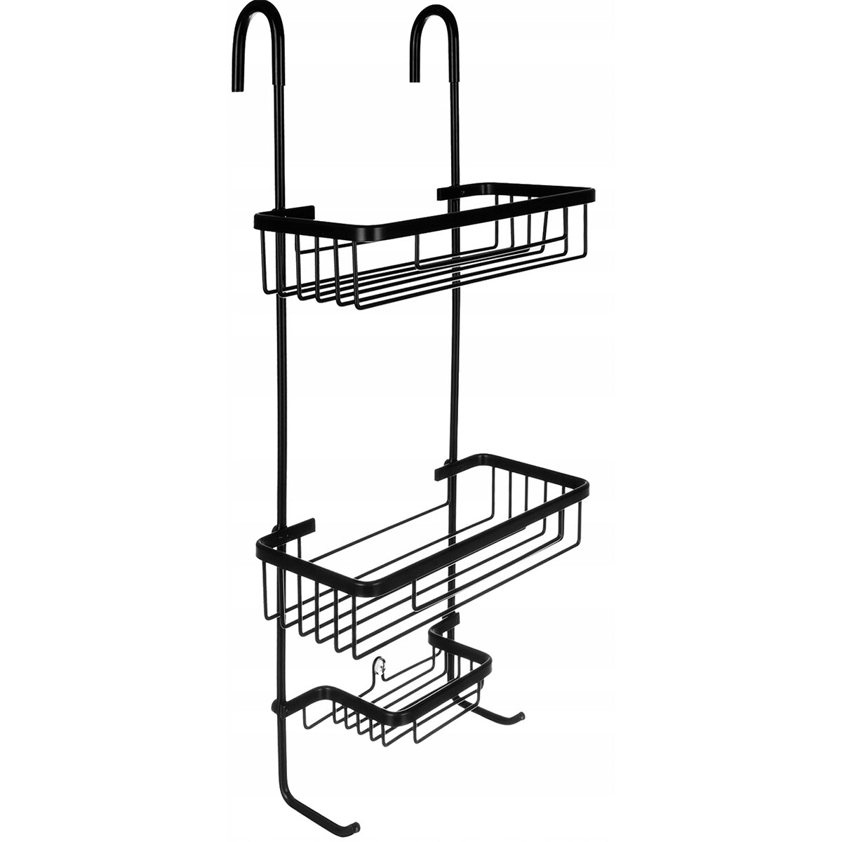 Duschregal - Maxozo Saris - 3 Ebenen - Hängend - Badregal ohne Bohren - Wartungsfrei - Schwarz