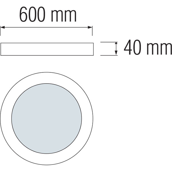 LED Panel - Ø60 Universalweiß 4200K - 48W Aufbau Rund - Mattweiß - Flimmerfreies