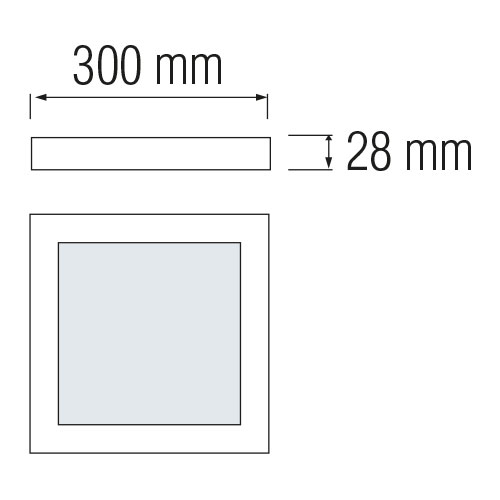 LED Panel - 30x30 Universalweiß 4200K - 28W Aufbau Quadratisch - Mattweiß - Flimmerfreies