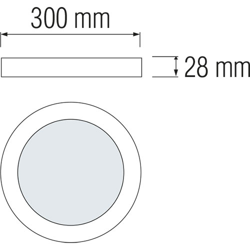 LED Panel - Ø30 Warmweiß 3000K - 28W Aufbau Rund - Mattweiß - Flimmerfreies