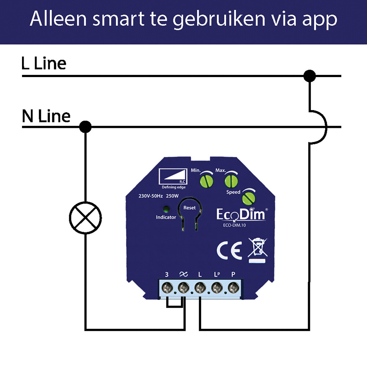 EcoDim - LED-Unterputzdimmer Modul - Smart WiFi - ECO-DIM.10 - Phasenabschnittdimmer RC - Z-Wave - 0-250W