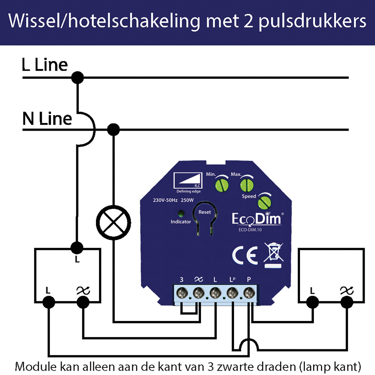 EcoDim - LED-Unterputzdimmer Modul - Smart WiFi - ECO-DIM.10 - Phasenabschnittdimmer RC - Z-Wave - 0-250W