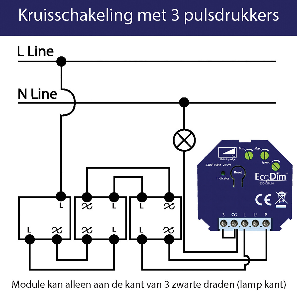 EcoDim - LED-Unterputzdimmer Modul - Smart WiFi - ECO-DIM.10 - Phasenabschnittdimmer RC - Z-Wave - 0-250W