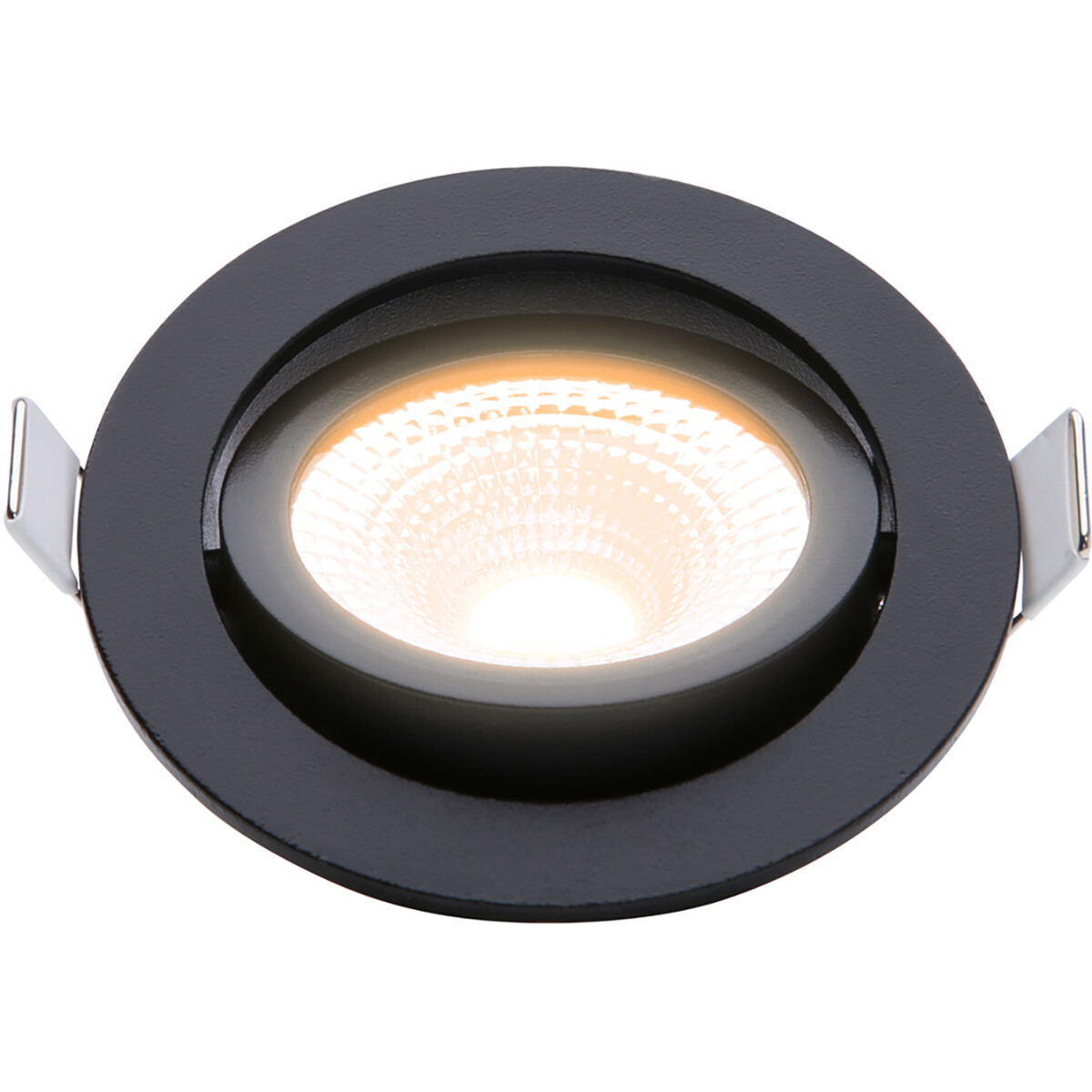 EcoDim - LED Spot - Einbauspot - ED-10023 - 5W - Wasserdicht IP54 - Dimmbar - Dim to Warm - Warmweiß 2000K-3000K - Mattschwarz - Aluminium - Rund - Schwenkbar