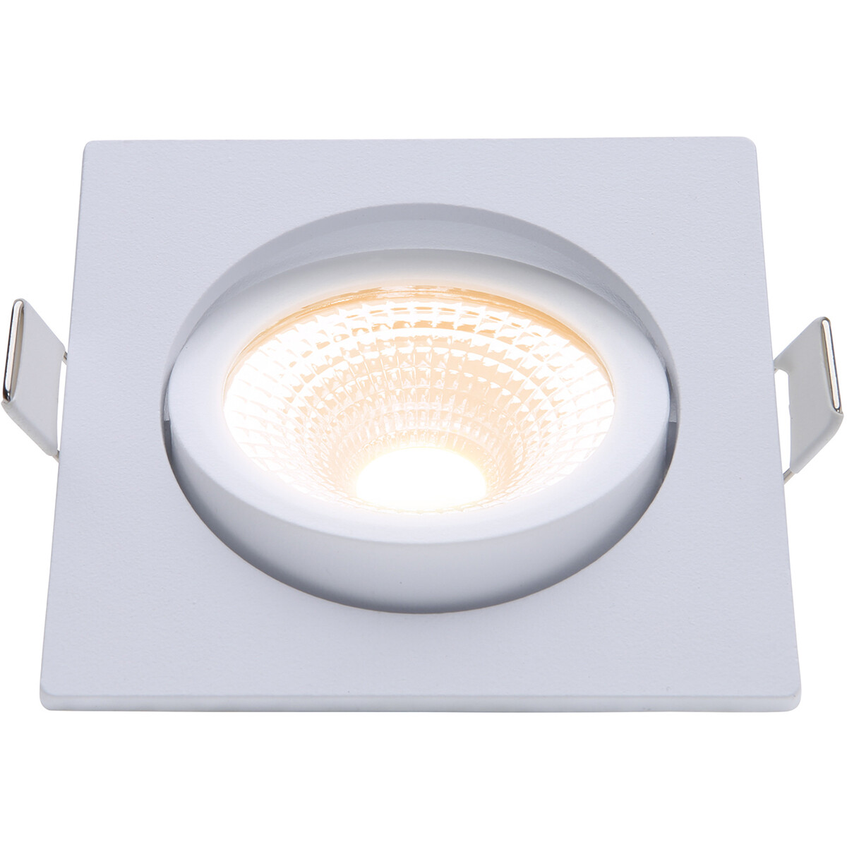 EcoDim - LED Spot - Einbauspot - ED-10025 - 5W - Wasserdicht IP54 - Dimmbar - Dim to Warm - Warmweiß 2000K-3000K - Mattweiß - Aluminium - Quadrat - Schwenkbar