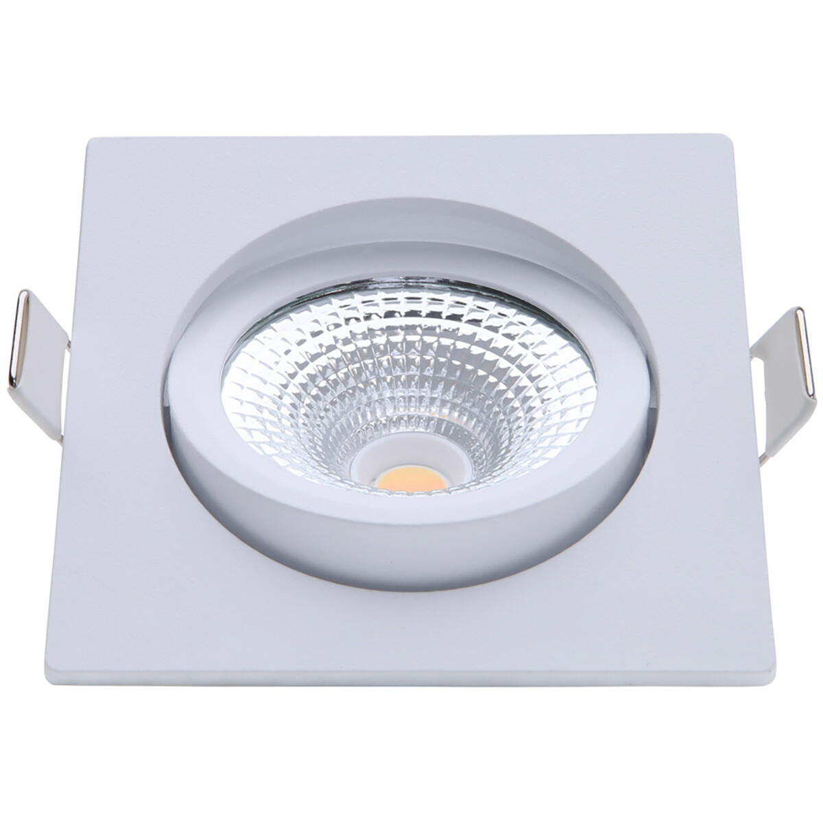 EcoDim - LED Spot - Einbauspot - ED-10025 - 5W - Wasserdicht IP54 - Dimmbar - Dim to Warm - Warmweiß 2000K-3000K - Mattweiß - Aluminium - Quadrat - Schwenkbar