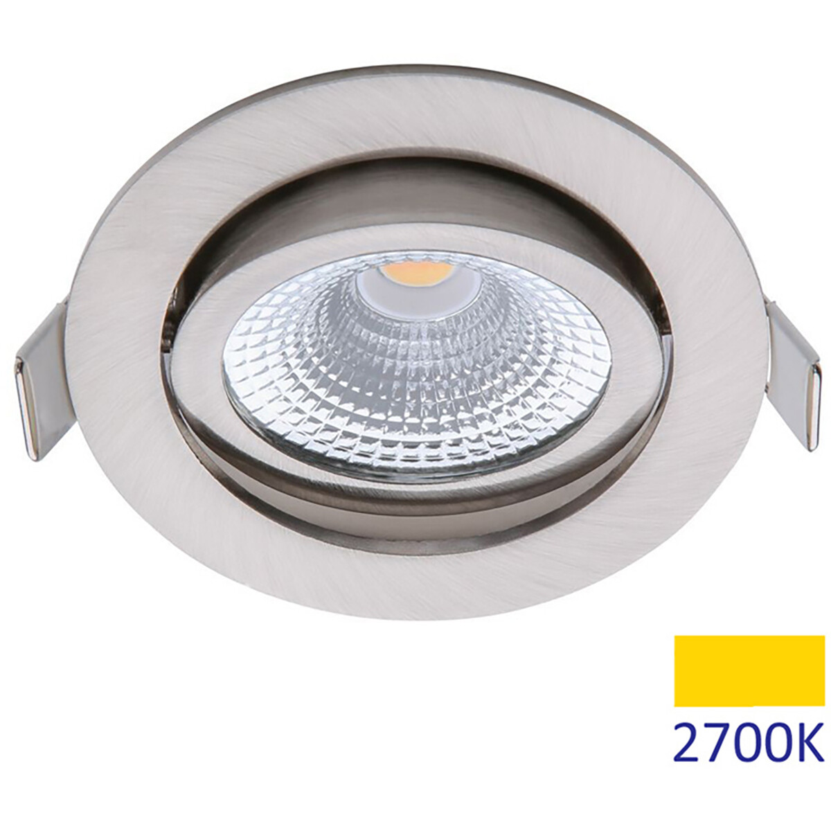 EcoDim - LED Spot - Einbauspot - ED-10030 - 5W - Wasserdicht IP54 - Dimmbar - Warmweiß 2700K - Matt Nickel - Aluminium - Rund - Schwenkbar