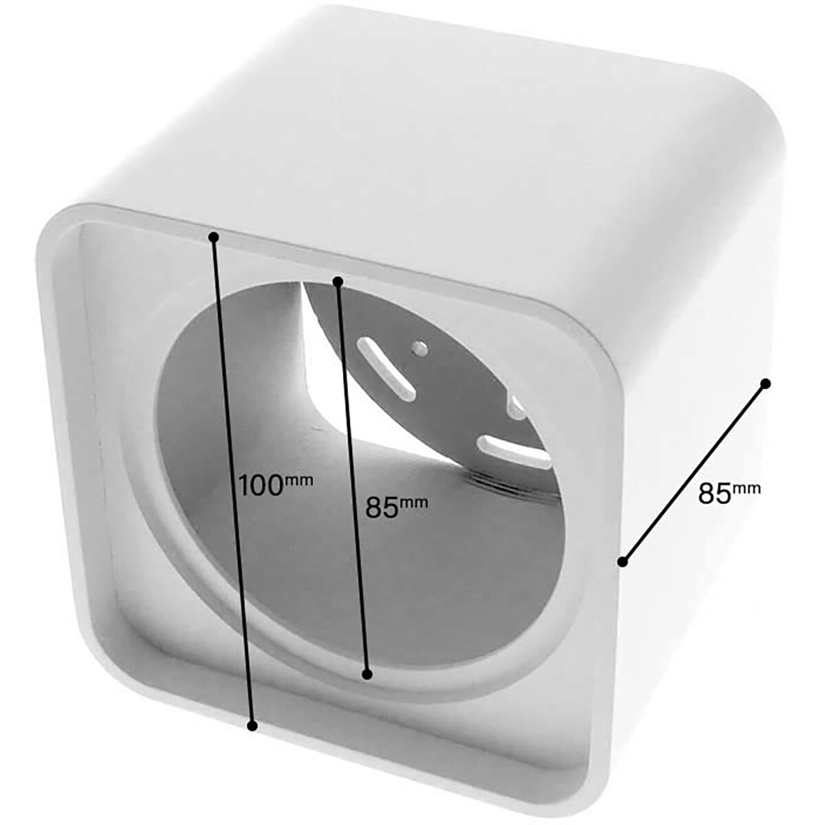 EcoDim - Aufbauspot - ED-10038 - Aufbau Quadrat - Mattweiß - Schraubenlos - Aluminium - Vertieft - 100mm