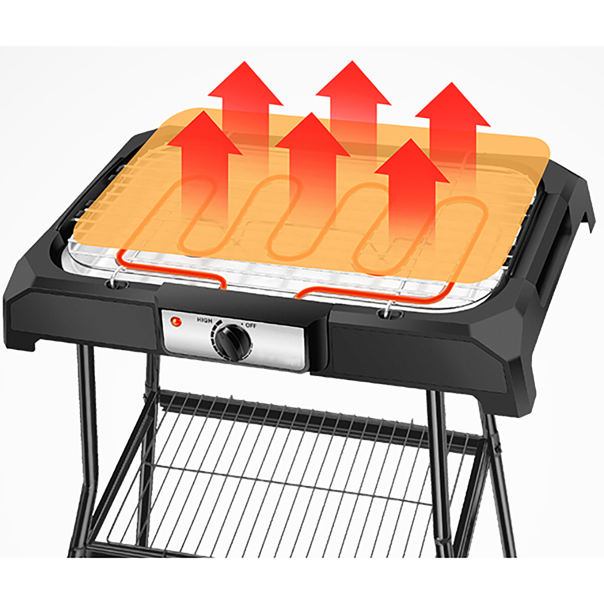 Elektrischer Grill - Aigi Livra - 2000 Watt - Schwarz