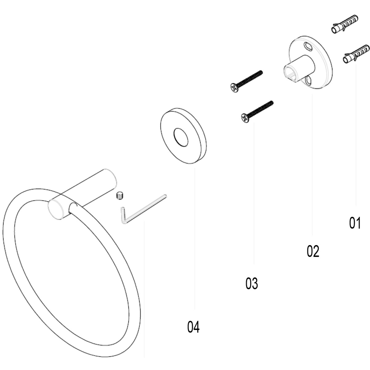 Handtuchring - Leoni Rimbo - 16cm - Rund - PVD - Gebürstetes Gold