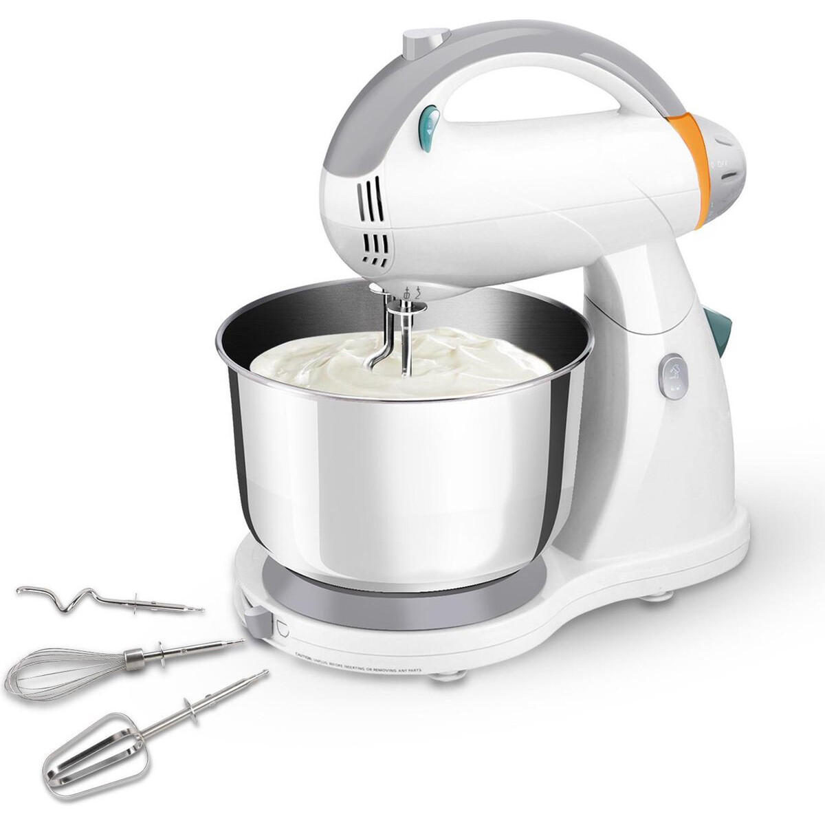 Handmixer mit Rührschüssel - Aigi Surdina - Turbofunktion - 300 Watt - Weiß