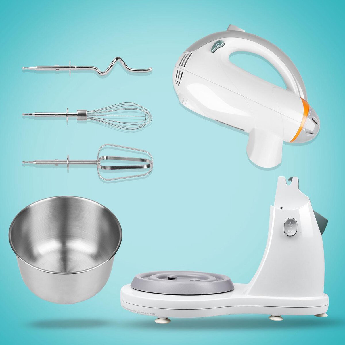 Handmixer mit Rührschüssel - Aigi Surdina - Turbofunktion - 300 Watt - Weiß