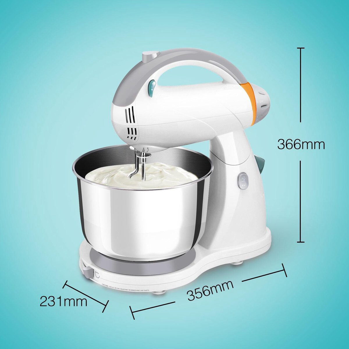 Handmixer mit Rührschüssel - Aigi Surdina - Turbofunktion - 300 Watt - Weiß