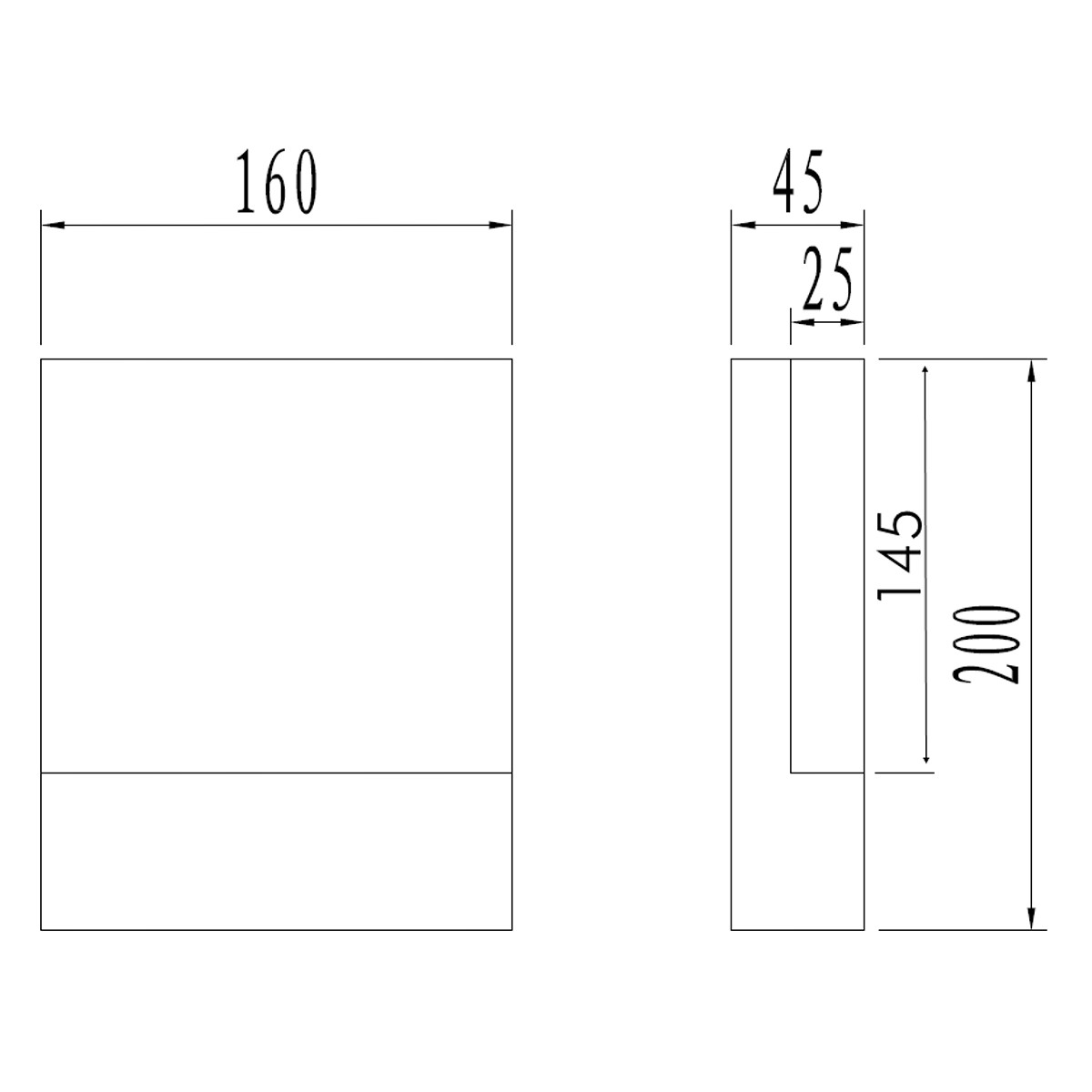 Hausnummernleuchte - Trion Pecano - 6W - Warmweiß 3000K - Mattschwarz - Aluminium