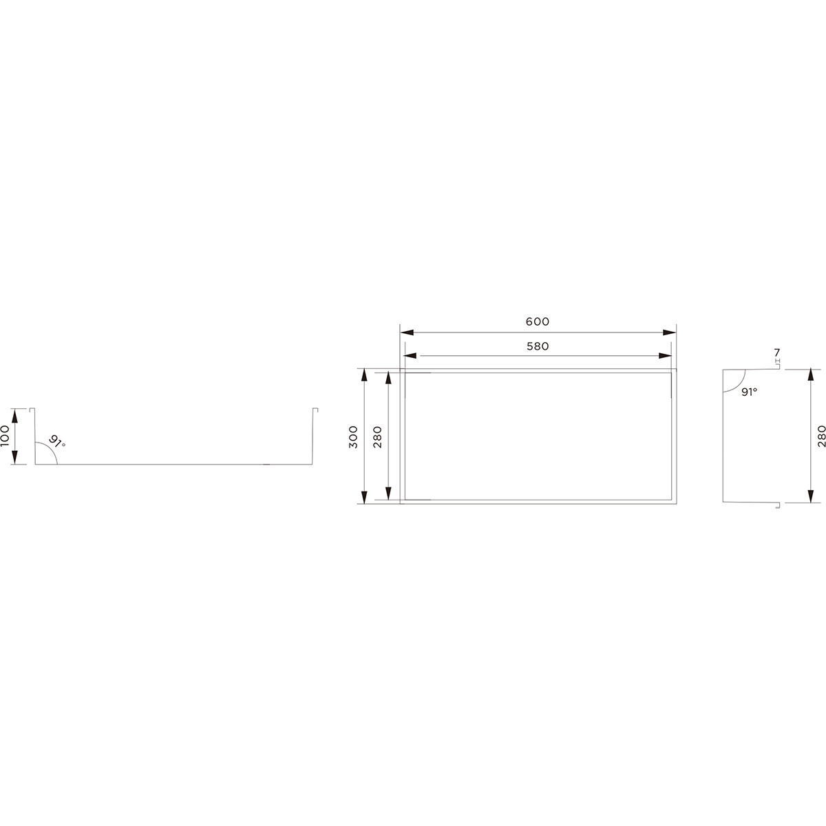 Einbaunische - Leoni Nima - 30x60x10cm - Gunmetal Grau