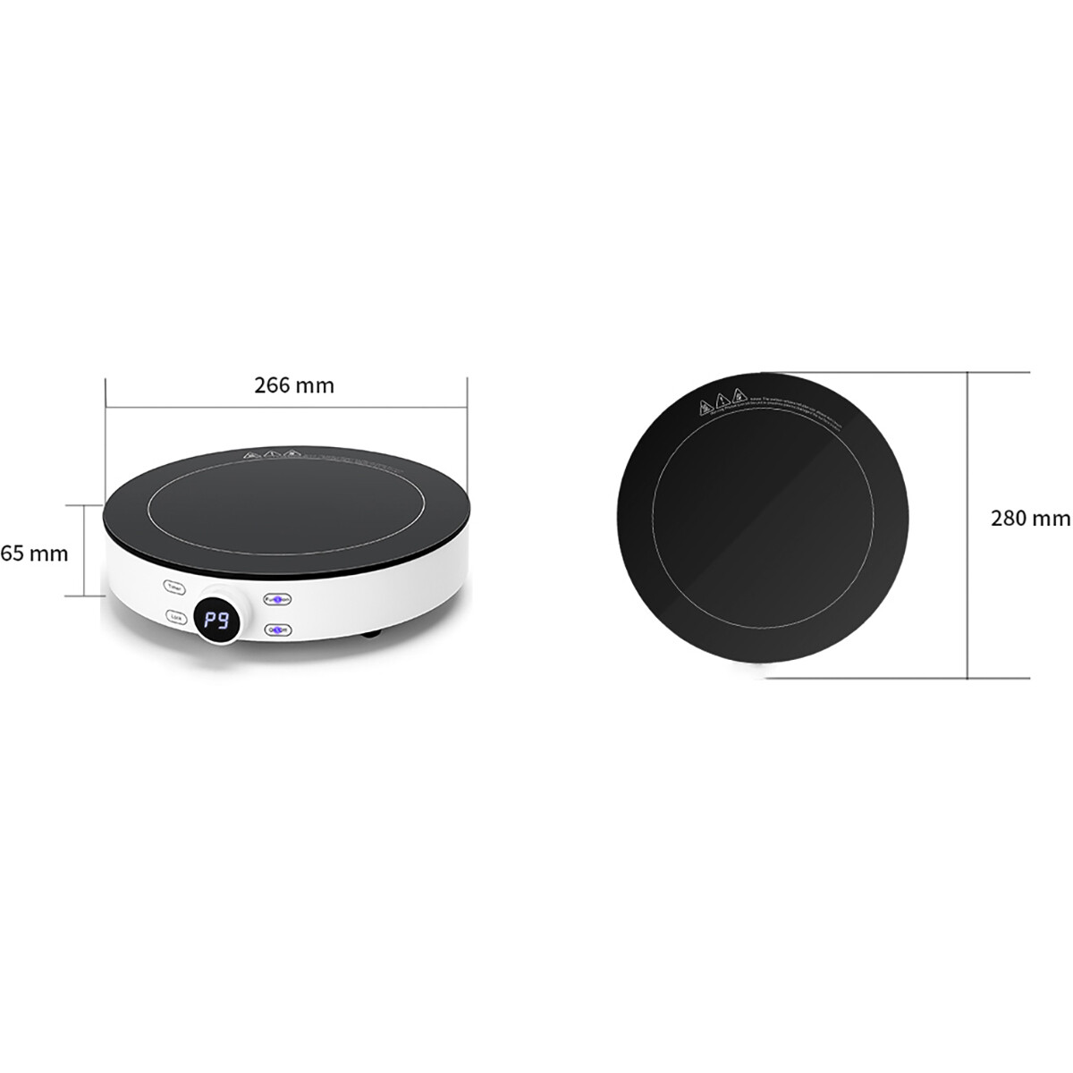 Induktionsherd - Aigi Coky - 2000 Watt - Touch Control - LED Display - Schwarz/Weiß