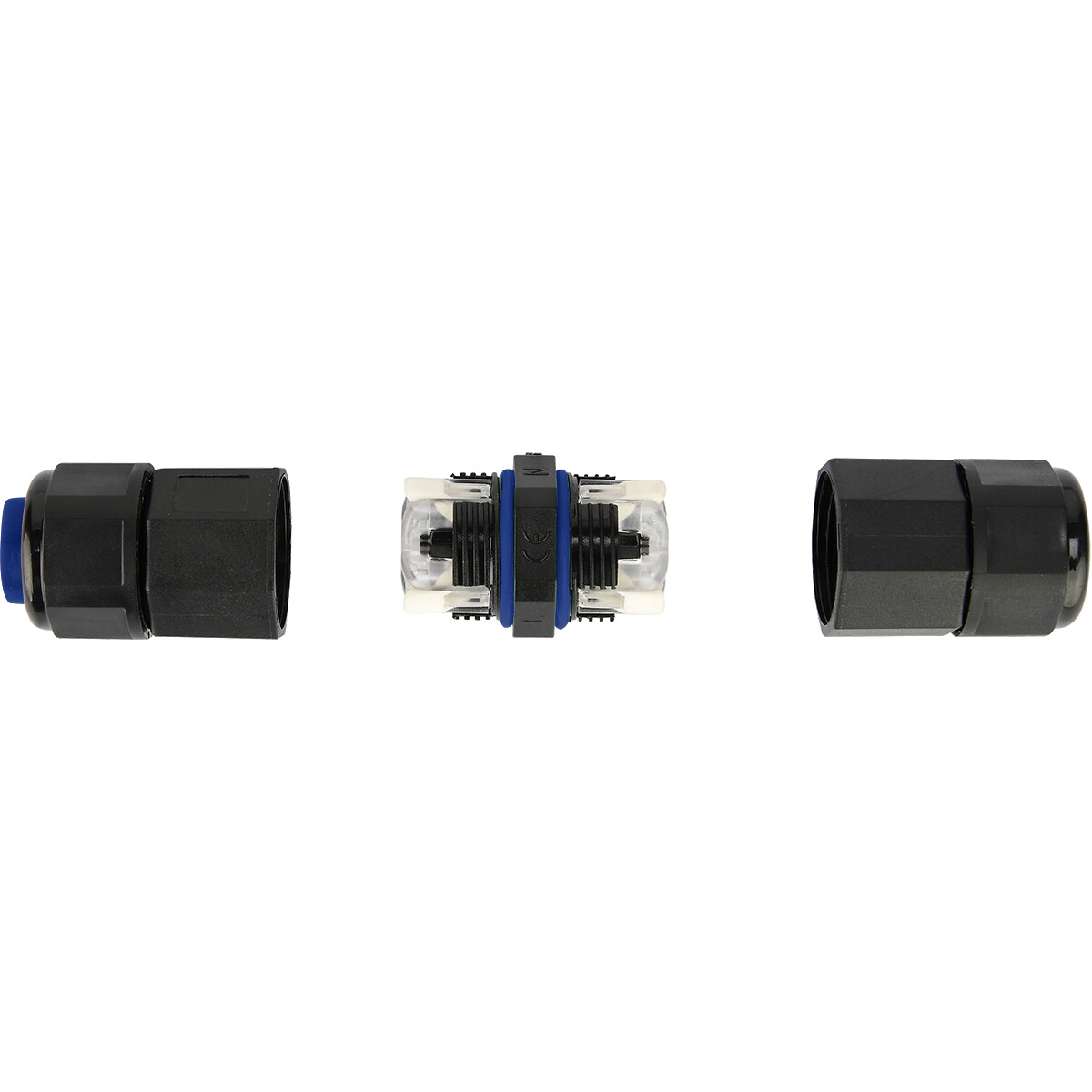 Kabelstecker - Gerade Stecker - Wasserdicht IP68 - 3 Adrig - Schwarz