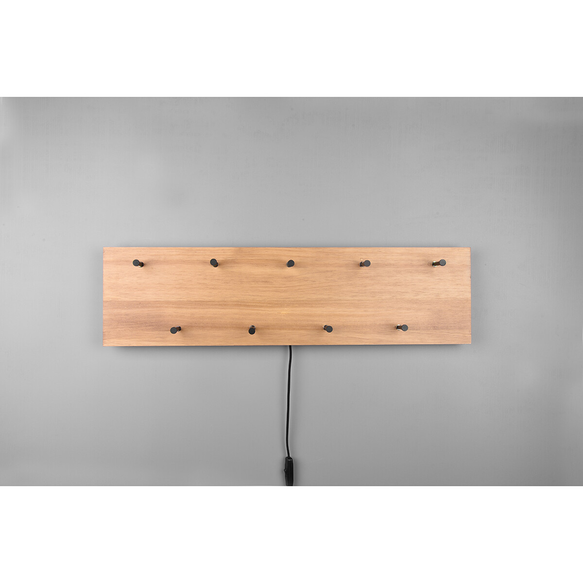 Garderobe - Trion Sammy - Wandgarderobe mit LED Beleuchtung - 10W - Warmweiß 3000K - Braun