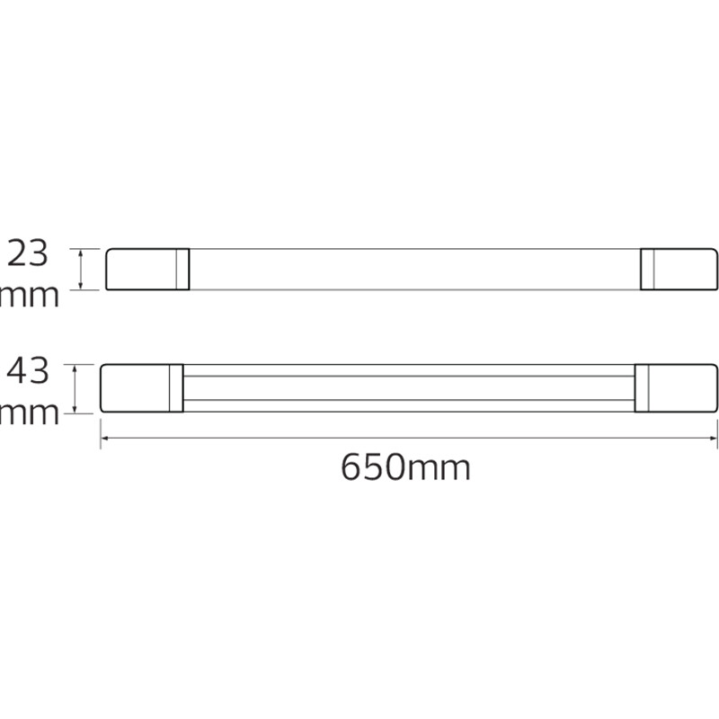 LED Batten - 18W - Wasserdicht IP65 - Universalweiß 4200K - Kunststoff 65x4.3cm