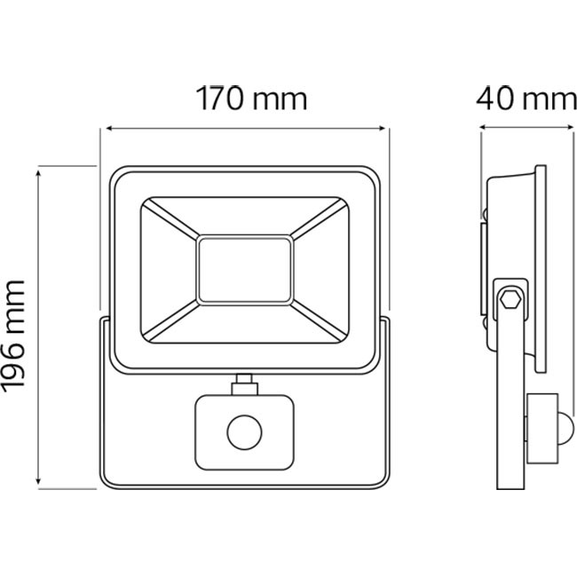 LED Baustrahler 30 Watt mit sensor - LED Fluter - Pardus - Tageslicht 6400K - Wasserdicht IP65