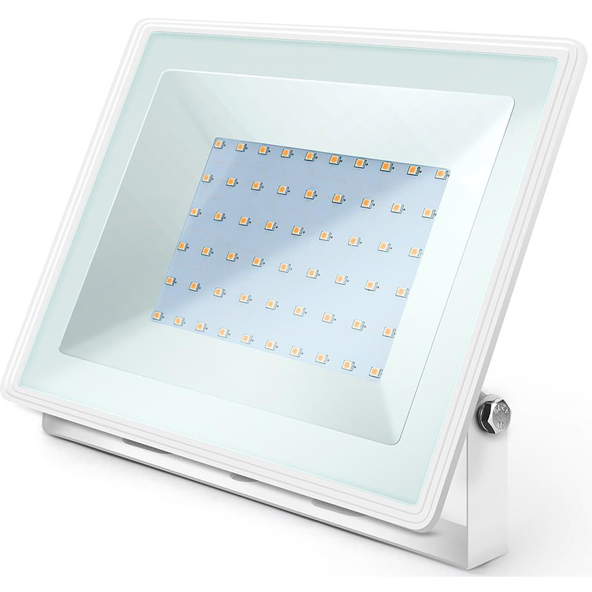 LED Baustrahler 50 Watt - LED Flutlicht - Aigi Iglo - Neutralweiß 4000K - Wasserdicht IP65 - Matt Weiß - Aluminium