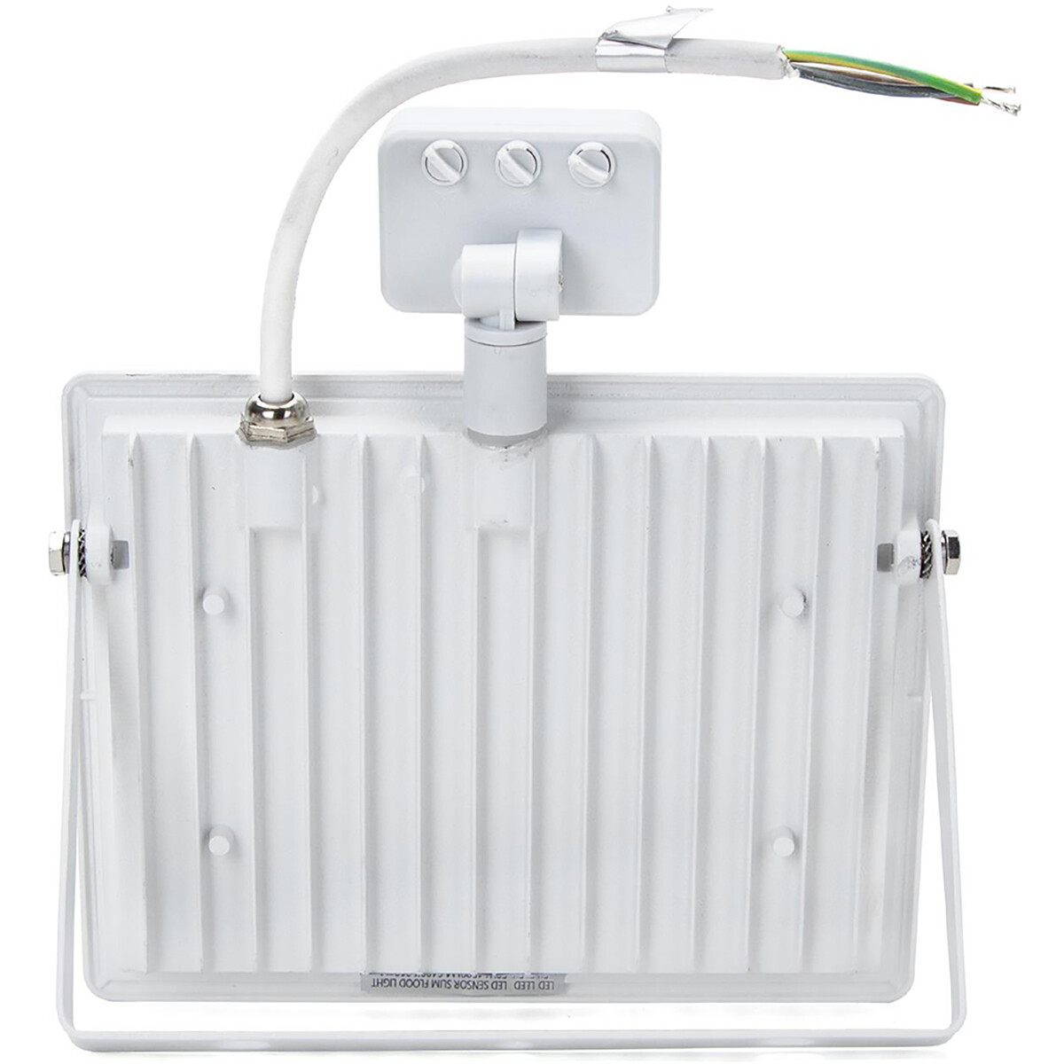 LED Baustrahler 50 Watt mit Sensor - LED Flutlicht - Aigi Sunny - Kaltweiß 6400K - Wasserdicht IP65 - Matt Weiß - Aluminium