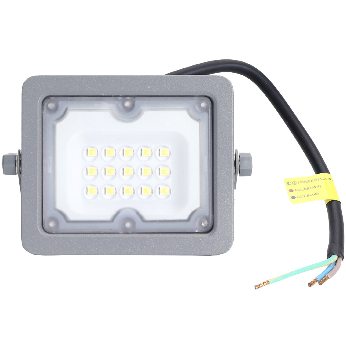 LED Baustrahler - Aigi Zuino - 10 Watt - Kaltweiß 6500K - Wasserdicht IP65 - Schwenkbar - Mattgrau - Aluminium