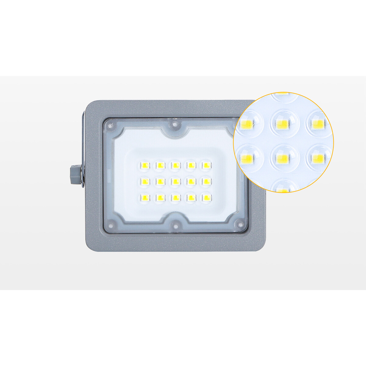 LED Baustrahler - Aigi Zuino - 10 Watt - Kaltweiß 6500K - Wasserdicht IP65 - Schwenkbar - Mattgrau - Aluminium