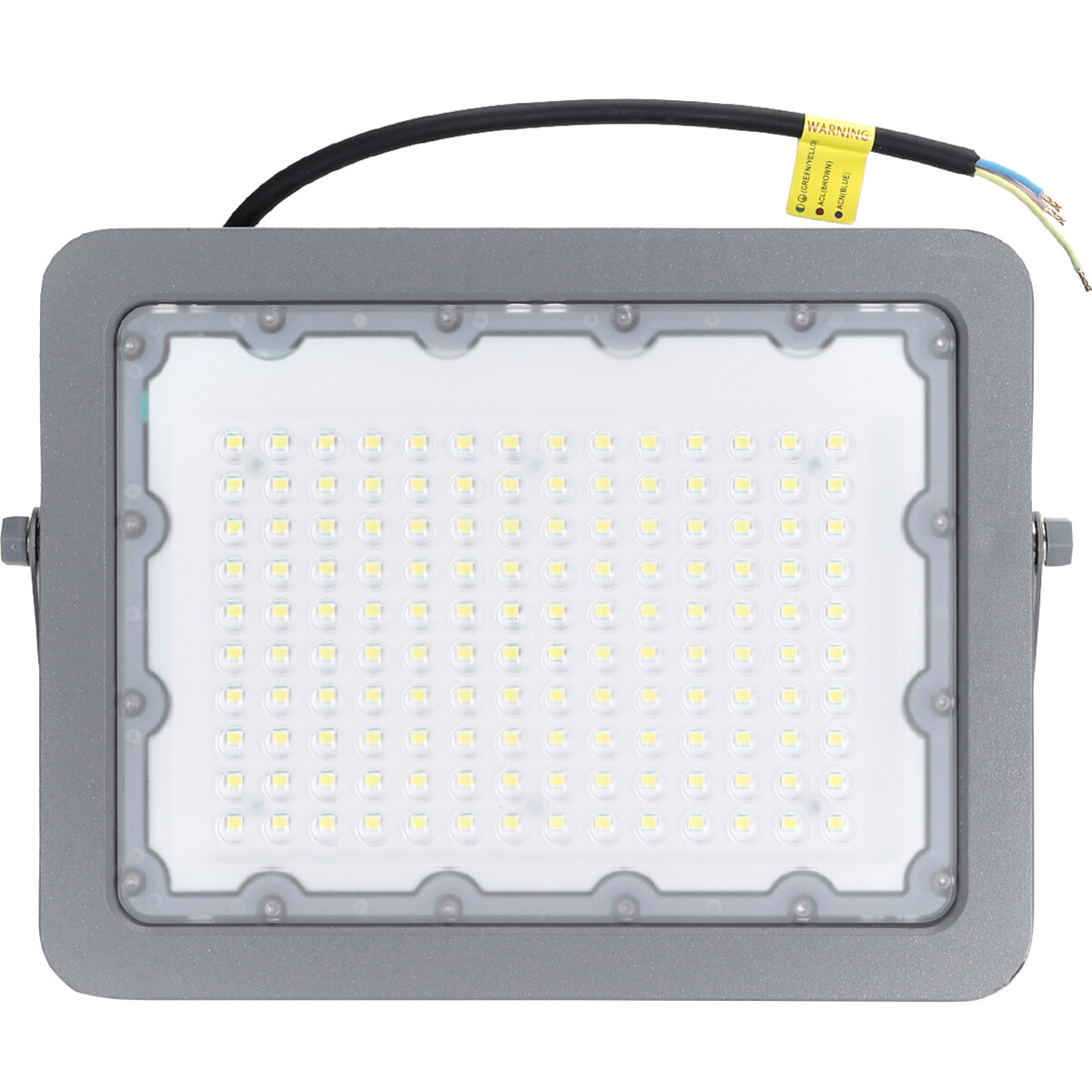 LED Baustrahler - Aigi Zuino - 100 Watt - Kaltweiß 6500K - Wasserdicht IP65 - Schwenkbar - Mattgrau - Aluminium