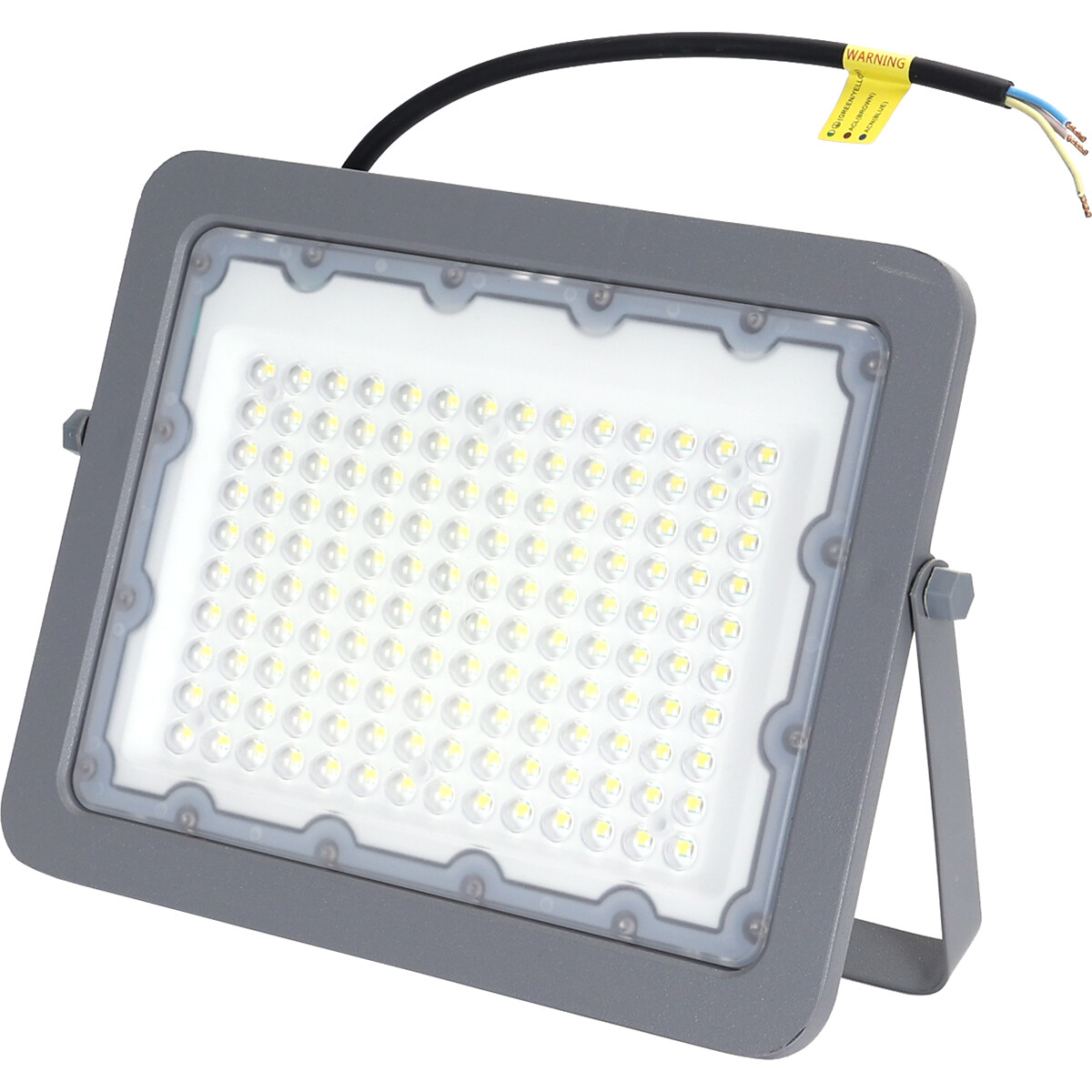 LED Baustrahler - Aigi Zuino - 100 Watt - Kaltweiß 6500K - Wasserdicht IP65 - Schwenkbar - Mattgrau - Aluminium