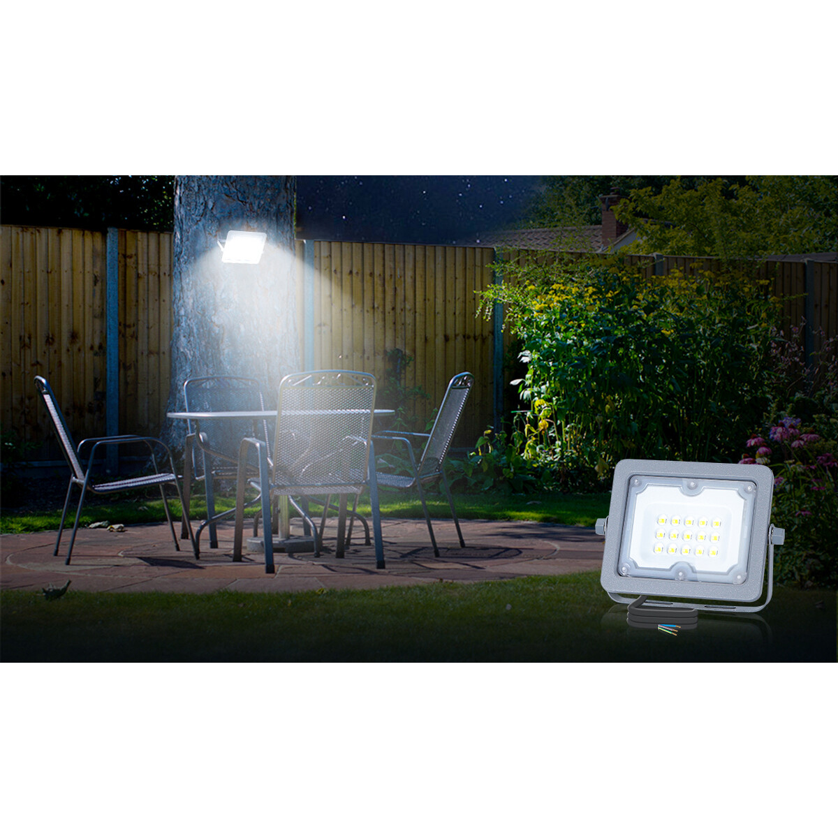 LED Baustrahler - Aigi Zuino - 20 Watt - Neutralweiß 4000K - Wasserdicht IP65 - Schwenkbar - Mattgrau - Aluminium