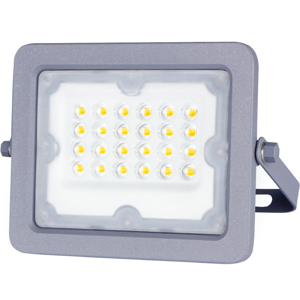 LED Baustrahler - Aigi Zuino - 20 Watt - Neutralweiß 4000K - Wasserdicht IP65 - Schwenkbar - Mattgrau - Aluminium