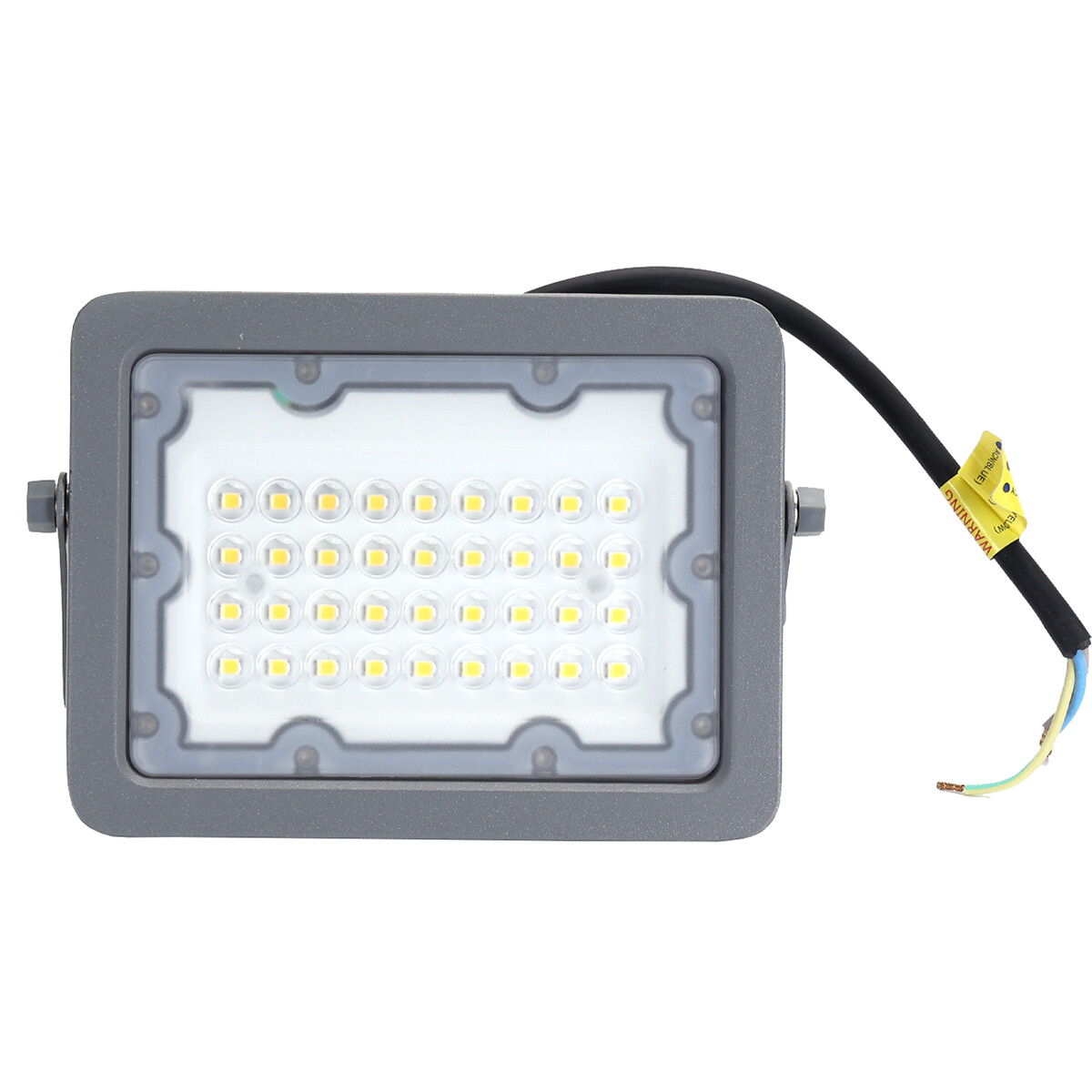 LED Baustrahler - Aigi Zuino - 30 Watt - Neutralweiß 4000K - Wasserdicht IP65 - Schwenkbar - Mattgrau - Aluminium