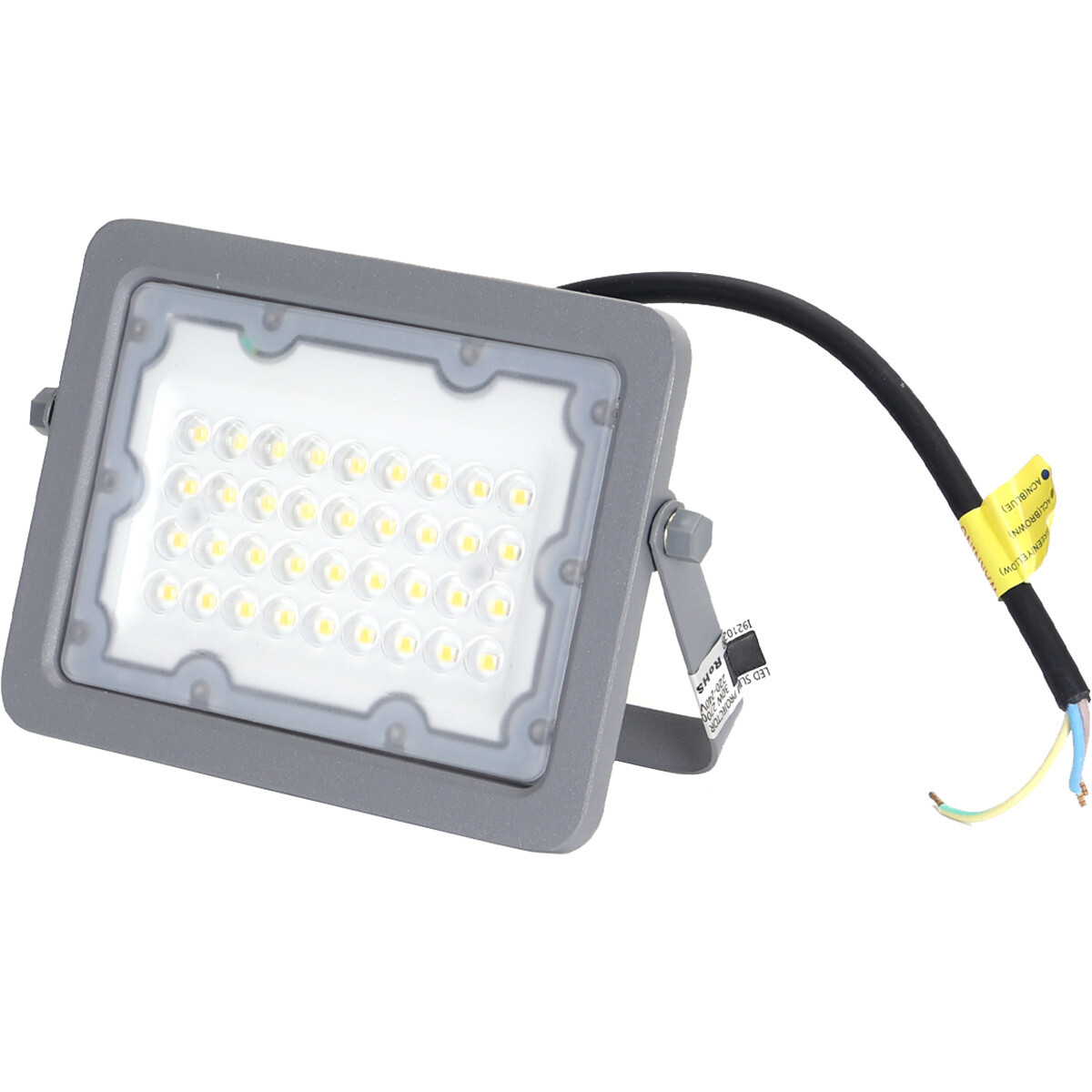 LED Baustrahler - Aigi Zuino - 30 Watt - Neutralweiß 4000K - Wasserdicht IP65 - Schwenkbar - Mattgrau - Aluminium