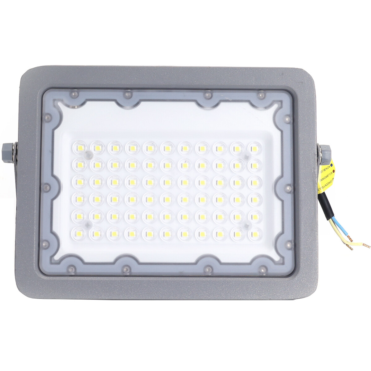 LED Baustrahler - Aigi Zuino - 50 Watt - Kaltweiß 6500K - Wasserdicht IP65 - Schwenkbar - Mattgrau - Aluminium