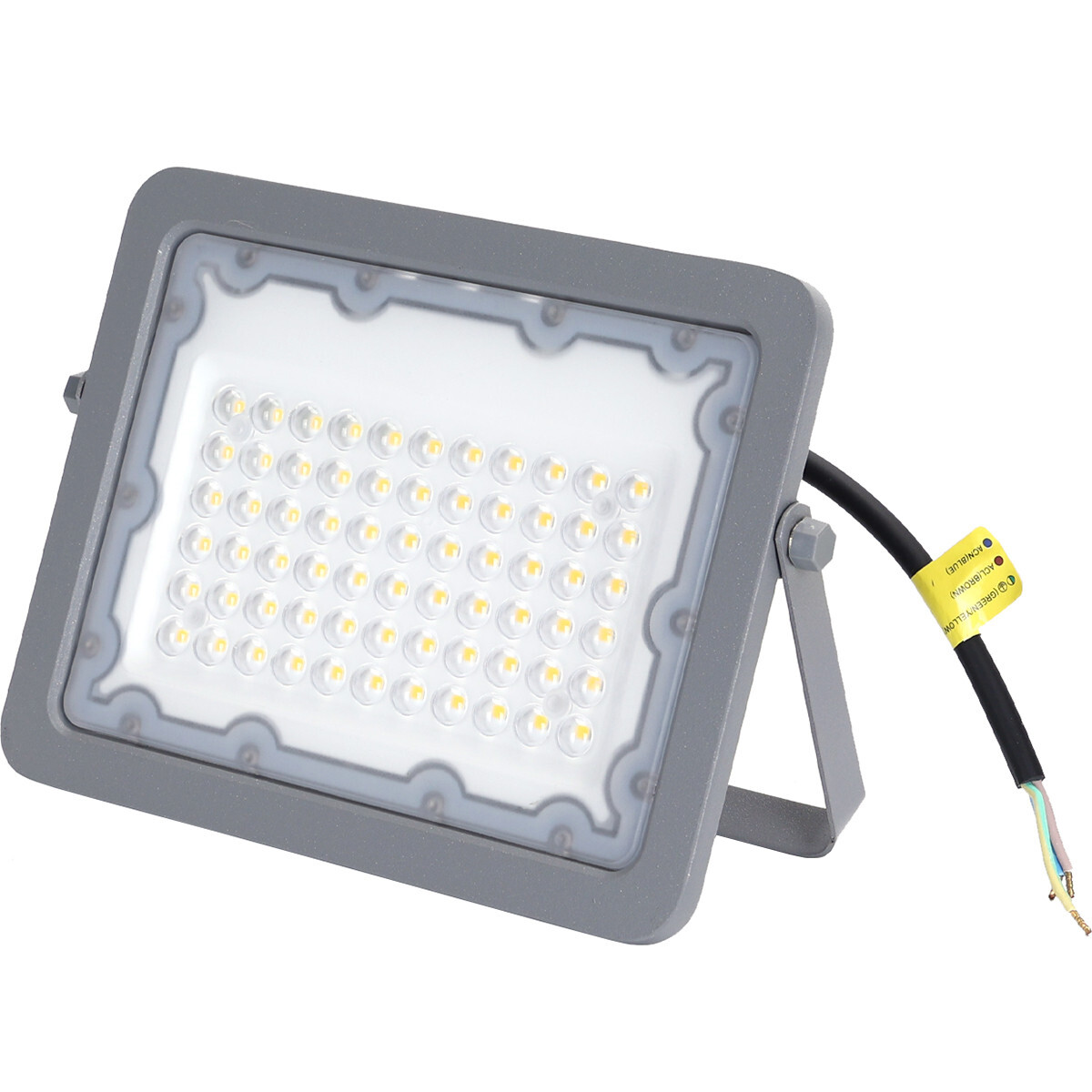 LED Baustrahler - Aigi Zuino - 50 Watt - Neutralweiß 4000K - Wasserdicht IP65 - Schwenkbar - Mattgrau - Aluminium